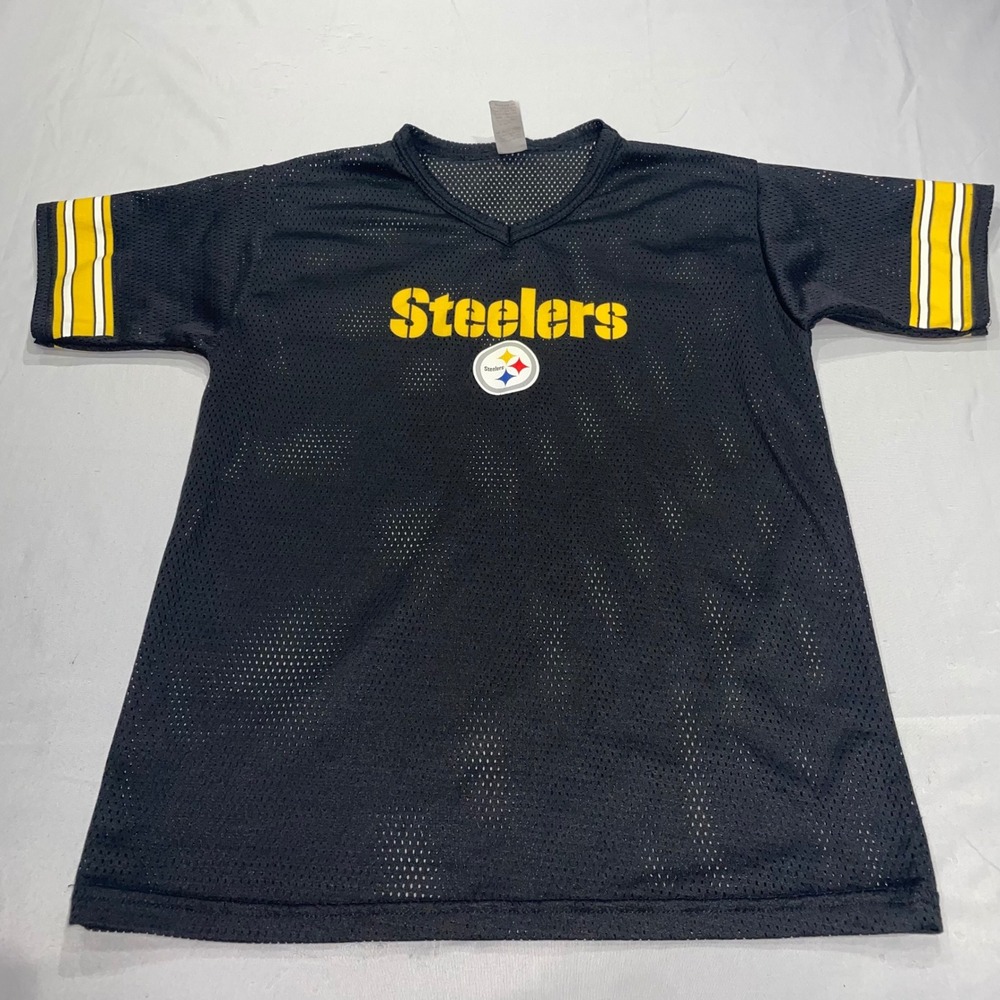 Franklin Pittsburgh Steelers Mesh Jersey Black V-Neck Mens Large NFL Fan Gear